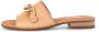 Gabor Cognac Leren Muiltjes met Juweel Detail Brown Dames - Thumbnail 9