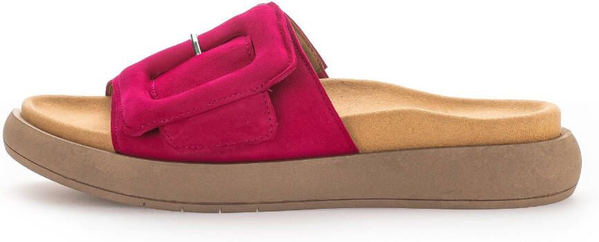Gabor Slippers plateau zomerschoen slippers met grote decoratieve gesp