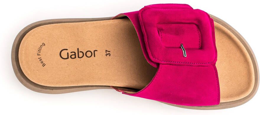 Gabor Slippers plateau zomerschoen slippers met grote decoratieve gesp