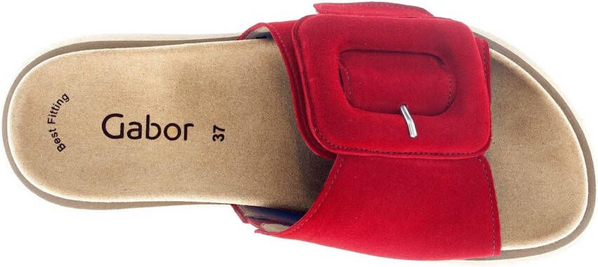 Gabor Slippers plateau zomerschoen slippers met grote decoratieve gesp