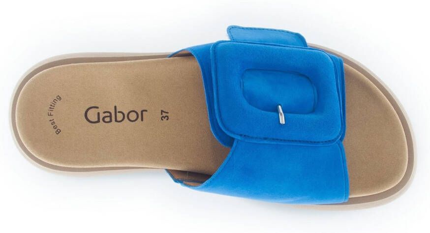 Gabor Slippers plateau zomerschoen slippers met grote decoratieve gesp