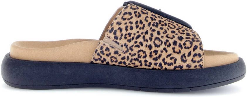 Gabor Slippers plateau zomerschoen slippers met grote decoratieve gesp