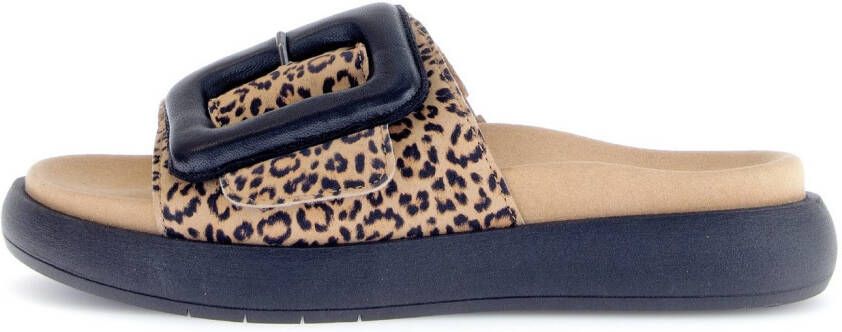 Gabor Slippers plateau zomerschoen slippers met grote decoratieve gesp