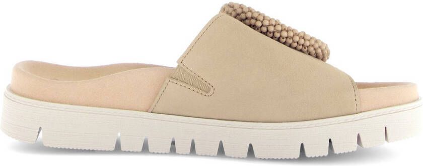 Gabor Slippers plateau zomerschoen slippers met sierparels aan de decoratieve gesp