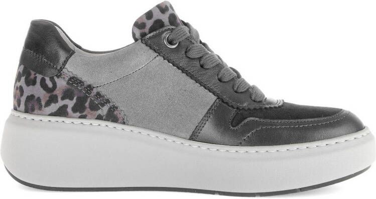Gabor Sneakers met sleehak plateau halfhoge schoen veterschoen in comfortwijdte g (= wijd)