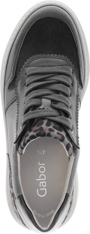 Gabor Sneakers met sleehak plateau halfhoge schoen veterschoen in comfortwijdte g (= wijd)