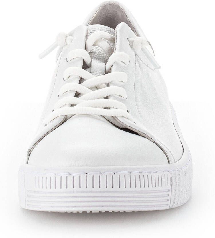 Gabor Slip-on sneakers met elastiek als sierveters vrijetijdsschoen lage schoen veterschoen