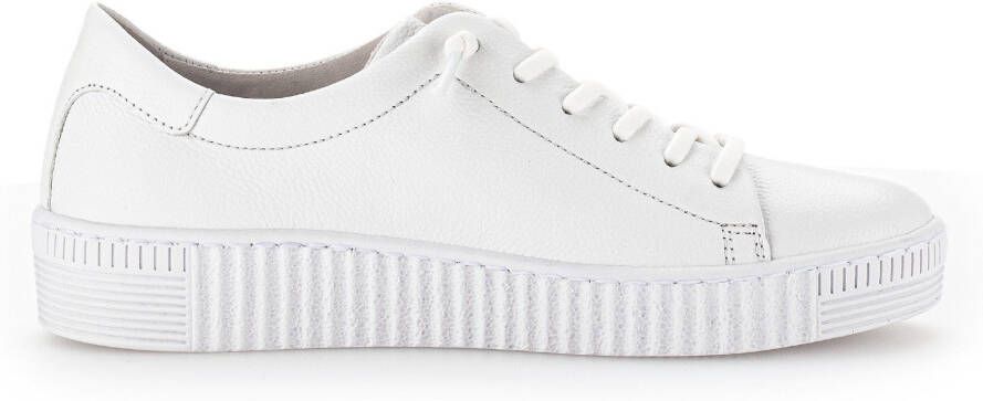 Gabor Slip-on sneakers met elastiek als sierveters vrijetijdsschoen lage schoen veterschoen
