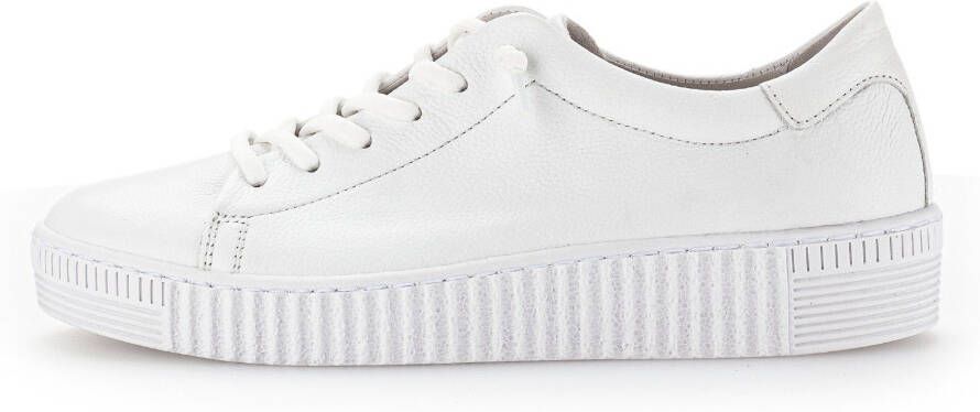 Gabor Slip-on sneakers met elastiek als sierveters vrijetijdsschoen lage schoen veterschoen