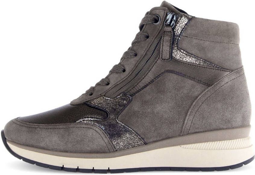 Gabor Sneakers met sleehak Capri comfortabele schoen high-top sneaker veterschoen comfortabele breedte k (extra breed)
