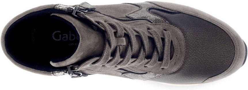 Gabor Sneakers met sleehak Capri comfortabele schoen high-top sneaker veterschoen comfortabele breedte k (extra breed)