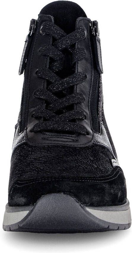 Gabor Sneakers met sleehak Capri comfortabele schoen high-top sneaker veterschoen comfortabele breedte k (extra breed)