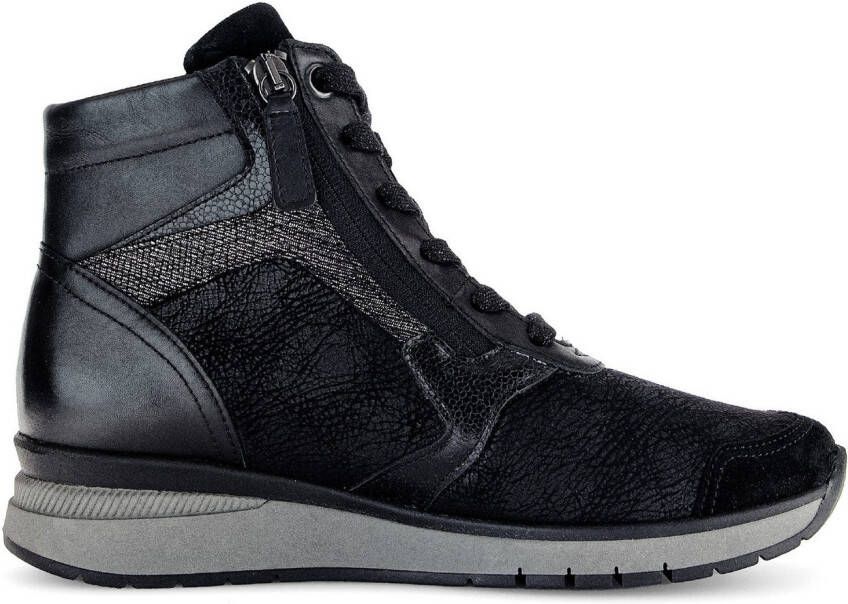 Gabor Sneakers met sleehak Capri comfortabele schoen high-top sneaker veterschoen comfortabele breedte k (extra breed)