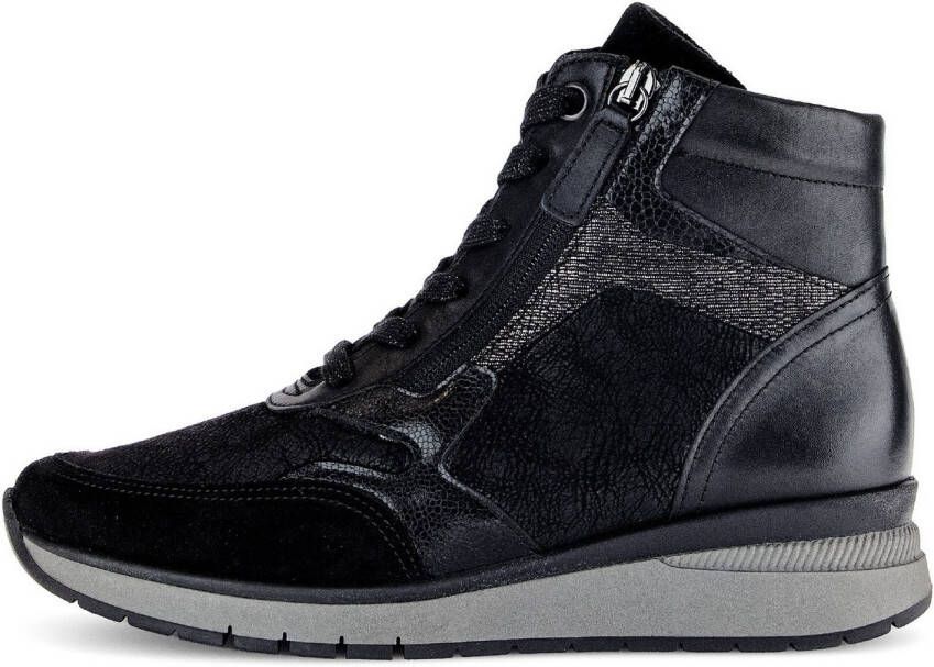 Gabor Sneakers met sleehak Capri comfortabele schoen high-top sneaker veterschoen comfortabele breedte k (extra breed)