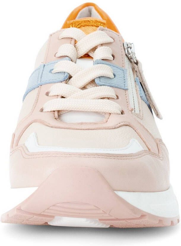 Gabor Sneakers met sleehak Davos lage schoen vrijetijdsschoen veterschoen in breedte h (=zeer breed)