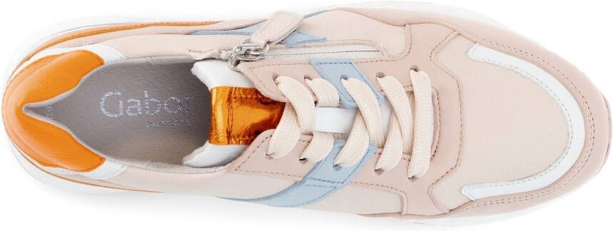 Gabor Sneakers met sleehak Davos lage schoen vrijetijdsschoen veterschoen in breedte h (=zeer breed)
