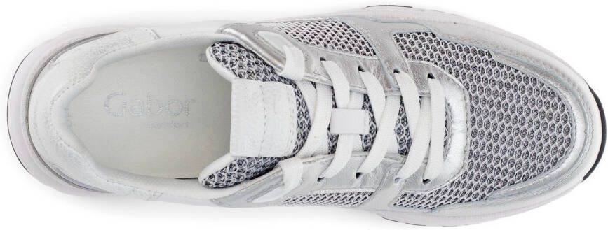 Gabor Sneakers met sleehak Florence vrijetijdsschoen lage schoen veterschoen contrastafwerking breedte g (=breed)
