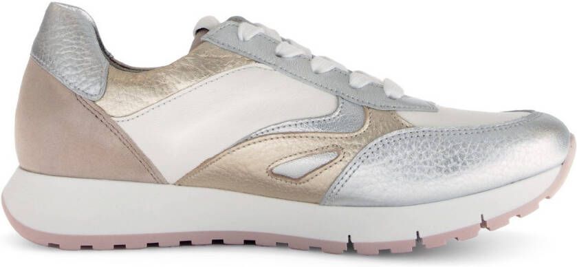 Gabor Sneakers met sleehak Florence vrijetijdsschoen lage schoen veterschoen contrastafwerking breedte g (=breed)