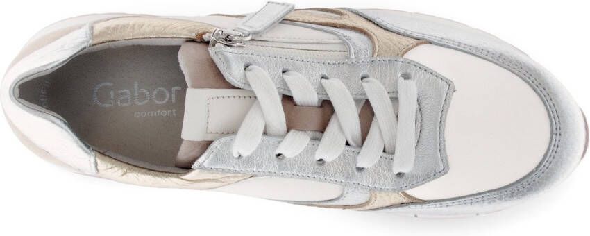 Gabor Sneakers met sleehak Florence vrijetijdsschoen lage schoen veterschoen contrastafwerking breedte g (=breed)