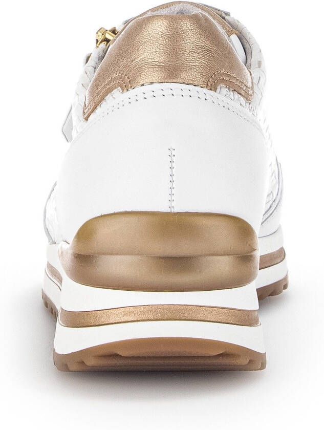 Gabor Sneakers met sleehak Turijn vrijetijdsschoen lage schoen veterschoen met mooie metallic details