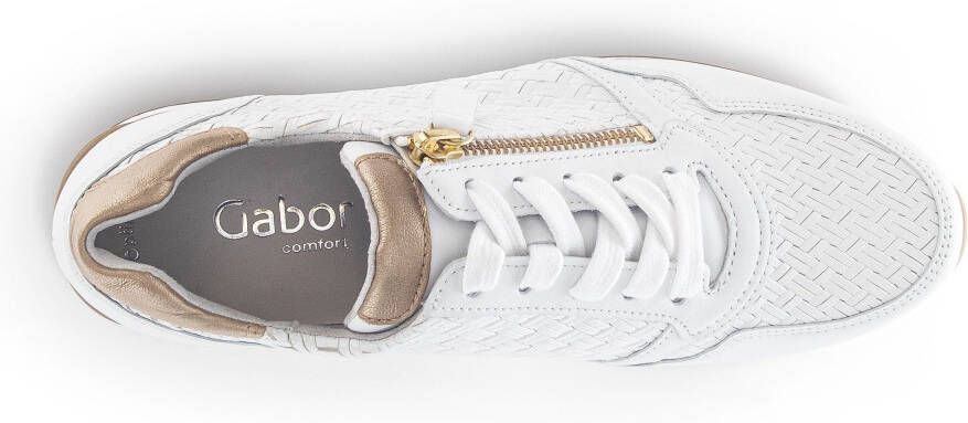 Gabor Sneakers met sleehak Turijn vrijetijdsschoen lage schoen veterschoen met mooie metallic details