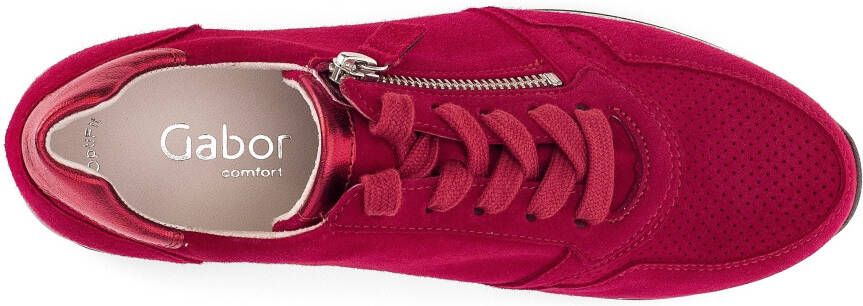 Gabor Sneakers met sleehak Turijn vrijetijdsschoen lage schoen veterschoen met verwisselbaar voetbed h-breedte