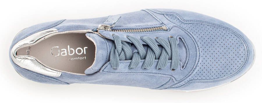 Gabor Sneakers met sleehak Turijn met perforatiepatroon breedte h vrijetijdsschoen lage schoen veterschoen