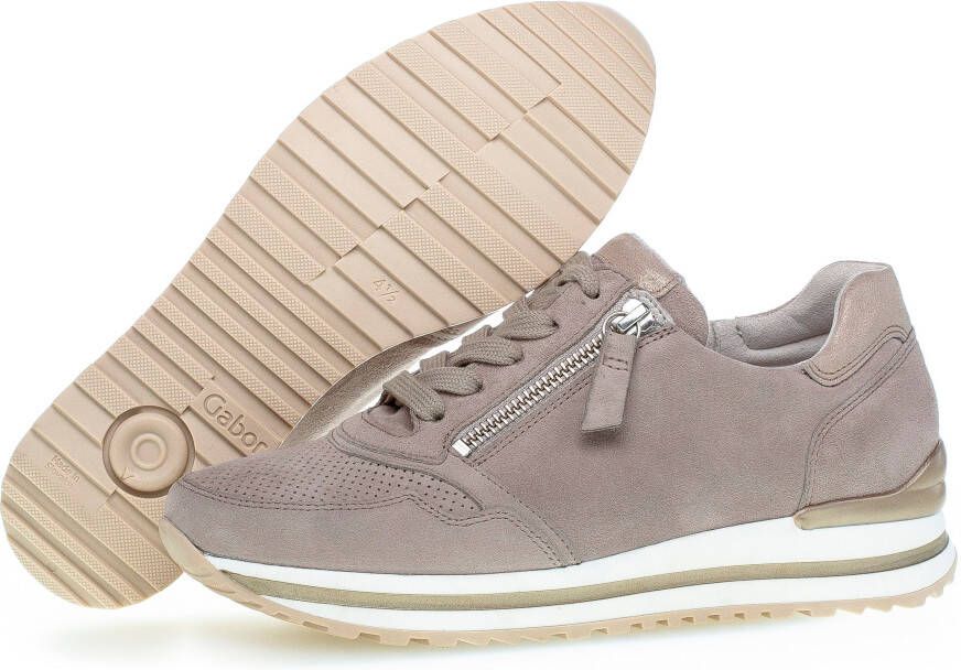 Gabor Sneakers met sleehak Turijn met lichte perforatie vrijetijdsschoen lage schoen veterschoen