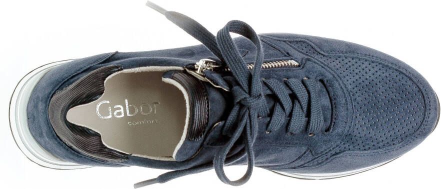 Gabor Sneakers met sleehak Turijn met lichte perforatie vrijetijdsschoen lage schoen veterschoen