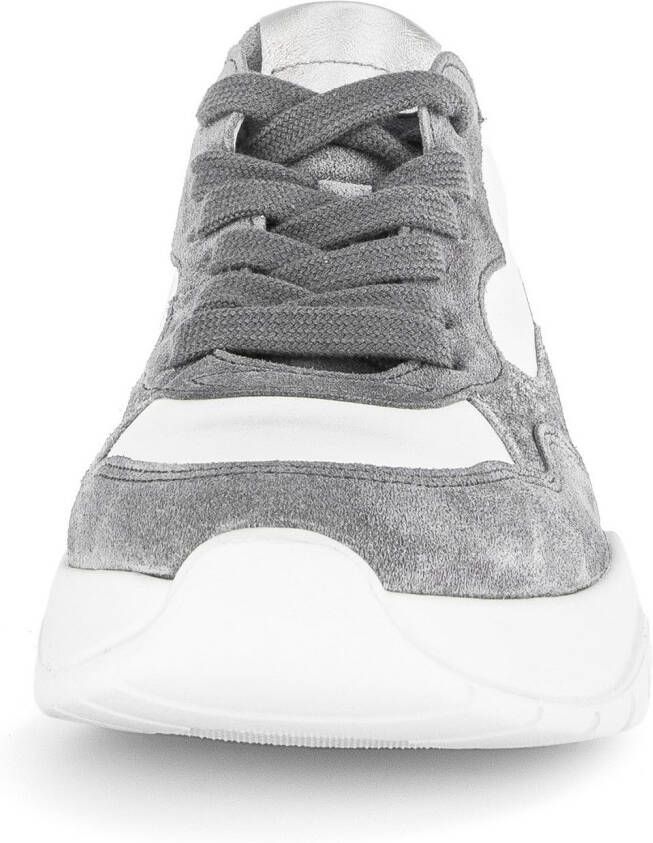 Gabor Sneakers met sleehak vrijetijdsschoen lage schoen veterschoen in modieuze materiaalmix