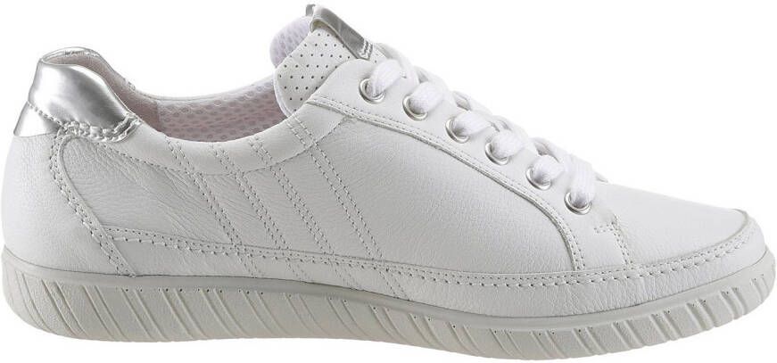 Gabor Sneakers York met modieuze sierstiksels vrijetijdsschoen lage schoen veterschoen