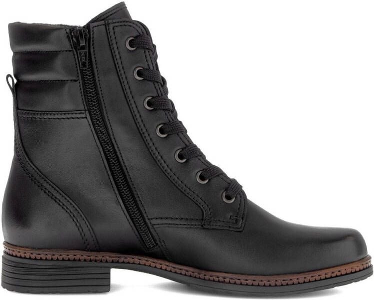 Gabor Veterlaarsjes blokhak veterschoenen met sierritssluiting aan de buitenkant
