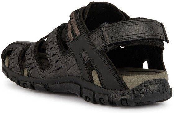 Geox Sandalen UOMO SANDAL STRADA C zomerschoen klittenbandschoen outdoorsandaal met leren voetbed