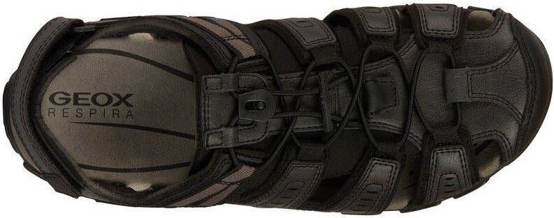 Geox Sandalen UOMO SANDAL STRADA C zomerschoen klittenbandschoen outdoorsandaal met leren voetbed