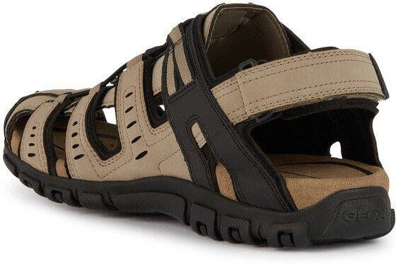 Geox Sandalen UOMO SANDAL STRADA C zomerschoen klittenbandschoen outdoorsandaal met leren voetbed
