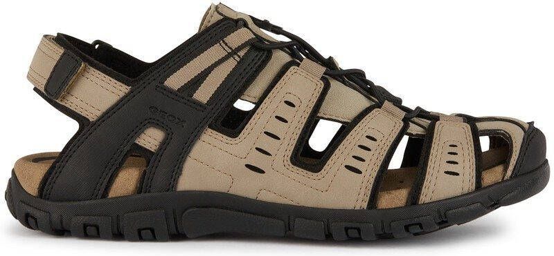 Geox Sandalen UOMO SANDAL STRADA C zomerschoen klittenbandschoen outdoorsandaal met leren voetbed