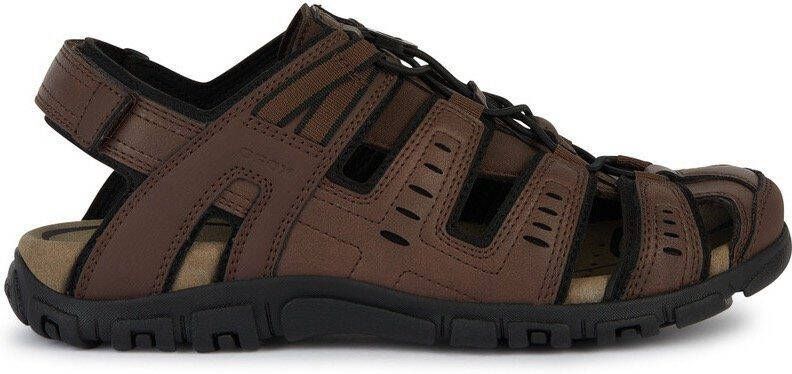 Geox Sandalen UOMO SANDAL STRADA C zomerschoen klittenbandschoen outdoorsandaal met leren voetbed