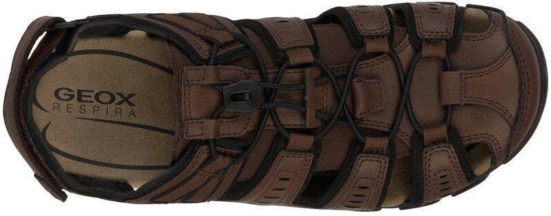 Geox Sandalen UOMO SANDAL STRADA C zomerschoen klittenbandschoen outdoorsandaal met leren voetbed