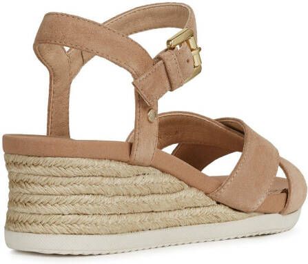 Geox Sleehaksandaaltjes D ISCHIA CORDA met sleehak in raffia-look