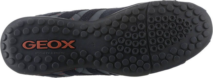 Geox Slip-on sneakers UOMO SNAKE B Vrijetijdsschoen lage schoen veterschoen in materiaal-mix