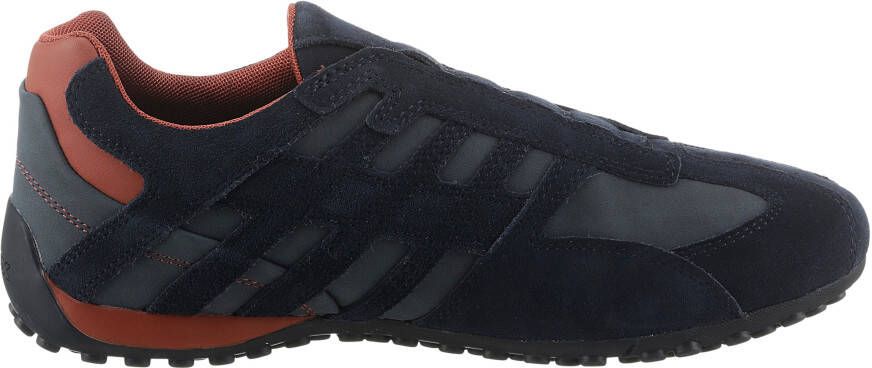 Geox Slip-on sneakers UOMO SNAKE B Vrijetijdsschoen lage schoen veterschoen in materiaal-mix