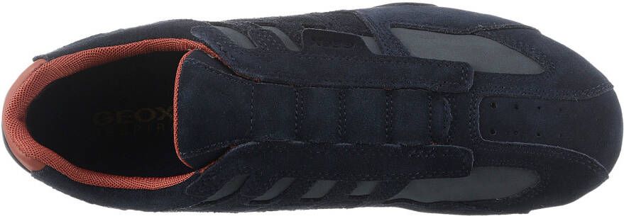 Geox Slip-on sneakers UOMO SNAKE B Vrijetijdsschoen lage schoen veterschoen in materiaal-mix