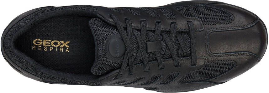 Geox Sneakers U SNAKE 2.0 A met donkere zool vrijetijdsschoen lage schoen veterschoen