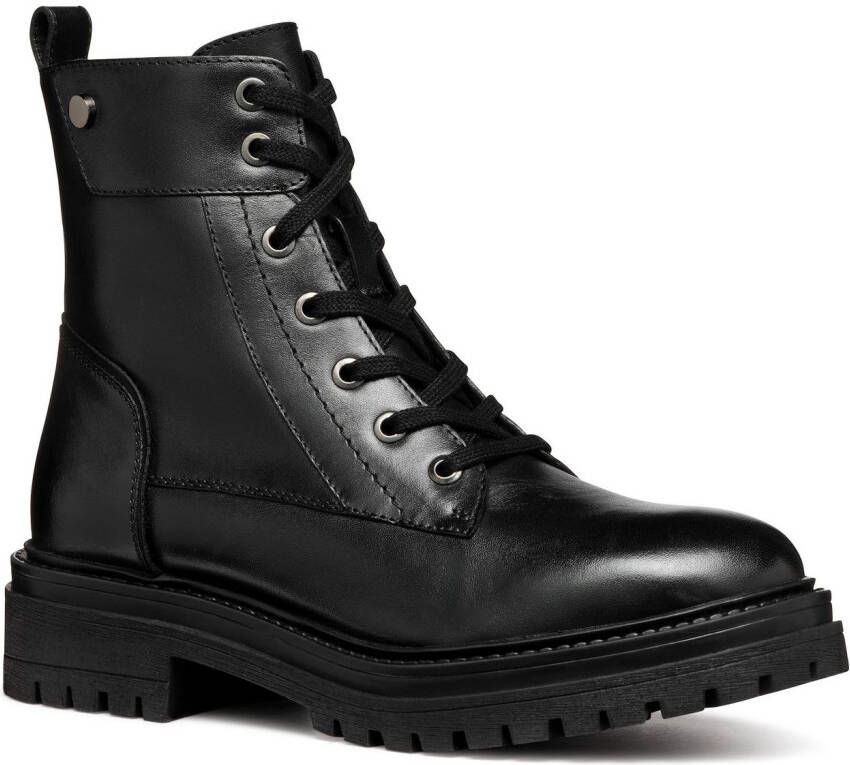 Geox Veterschoenen D IRIDEA G Chunky boot plateau enkellaars met blokhak