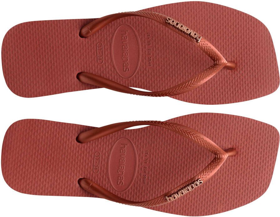 Havaianas Teenslippers SQUARE LOGO METALLIC zomerschoen slippers poolslides met metallic bandjes