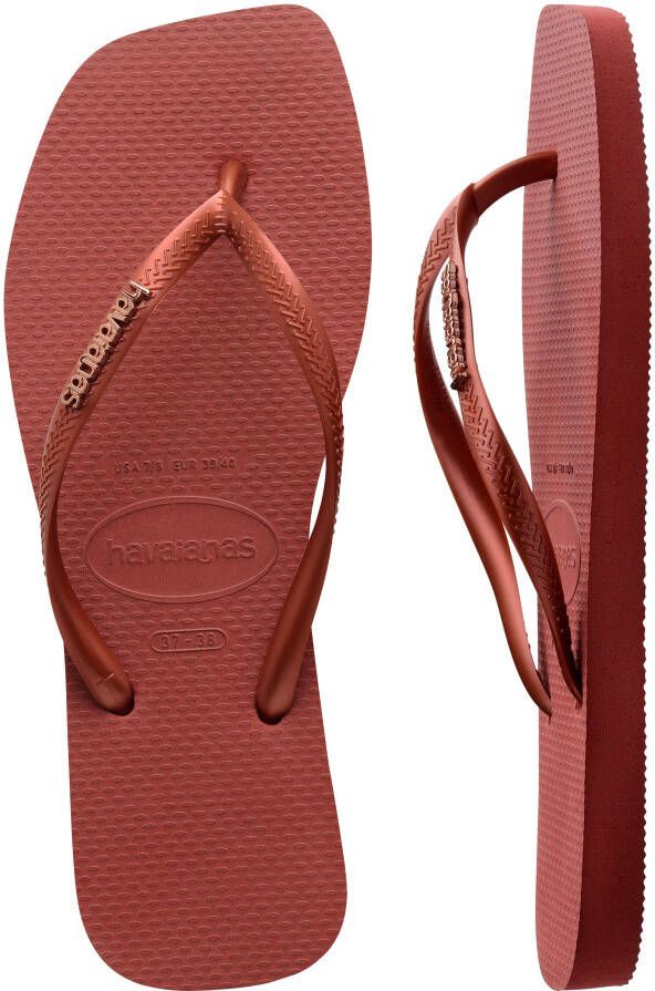 Havaianas Teenslippers SQUARE LOGO METALLIC zomerschoen slippers poolslides met metallic bandjes