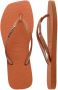 HAVAIANAS Teenslippers Dames Square Glitter Maat: 39 40 Materiaal: Rubber Kleur: Oranje - Thumbnail 8