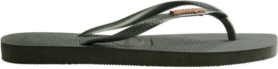 Havaianas Teenslippers SQUARE LOGO METALLIC zomerschoen slippers poolslides met metallic bandjes