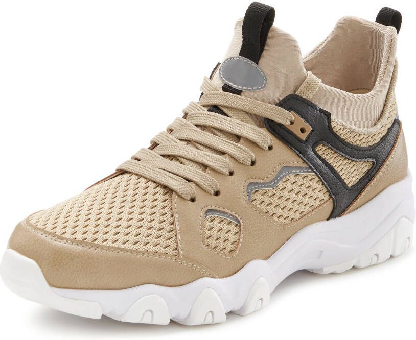 John Devin Sneakers Veterschoen met mesh-inzet vrijetijdsschoen lage schoen vegan