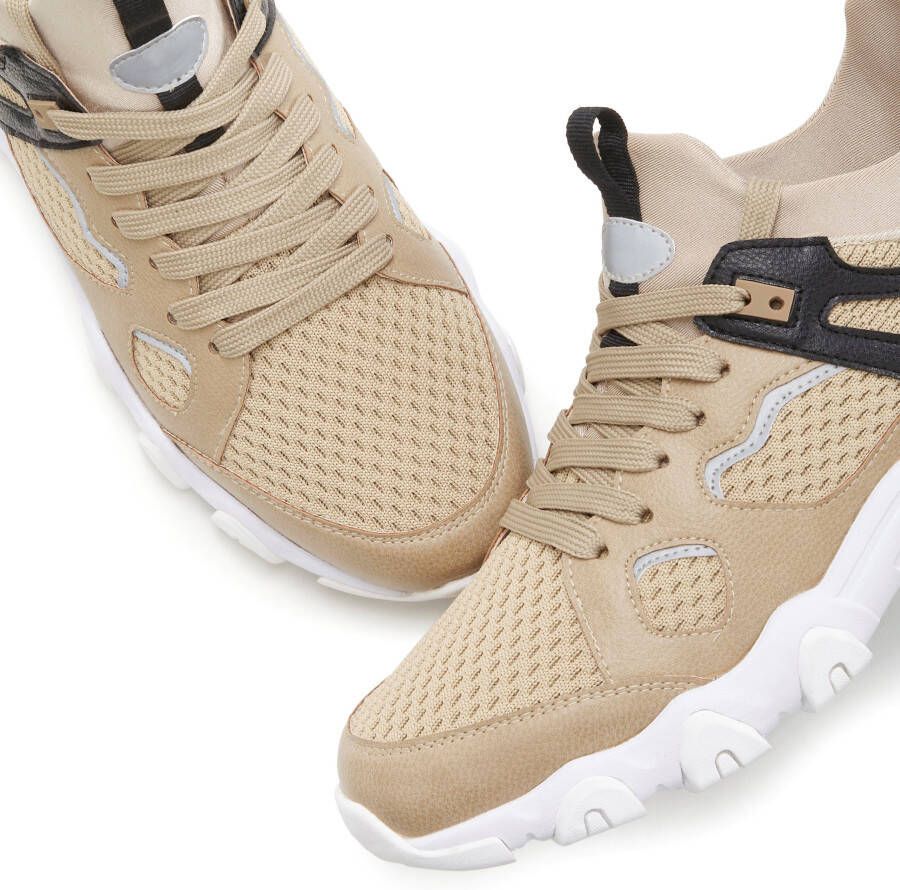 John Devin Sneakers Veterschoen met mesh-inzet vrijetijdsschoen lage schoen vegan